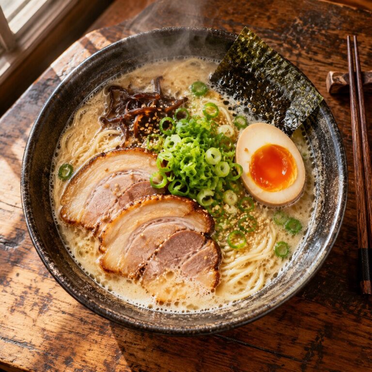 Fotorealistischer Ramen-Genuss mit Chashu und Ei