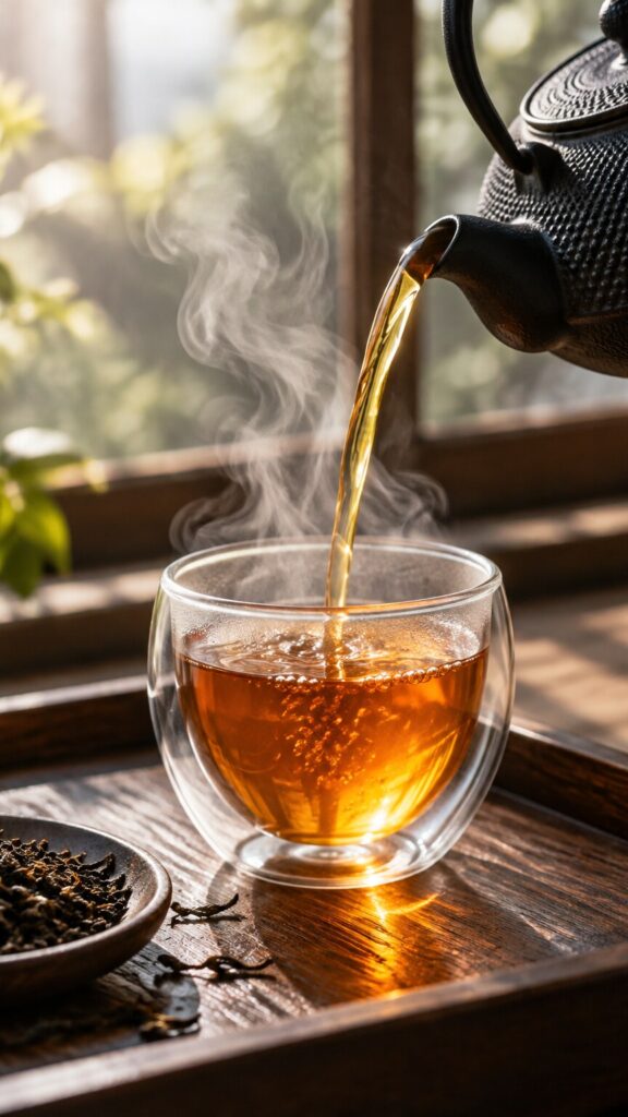阳光下的蒸汽茶杯，超写实静物画