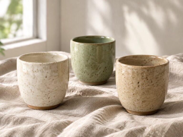 Tazas de cerámica artesanal estilo minimalista rústico