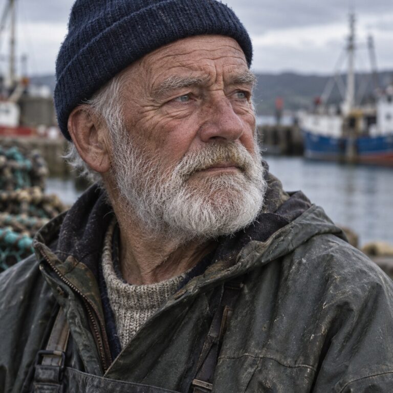 Elderly Fisherman Portrait in Realistic Cinematic Style